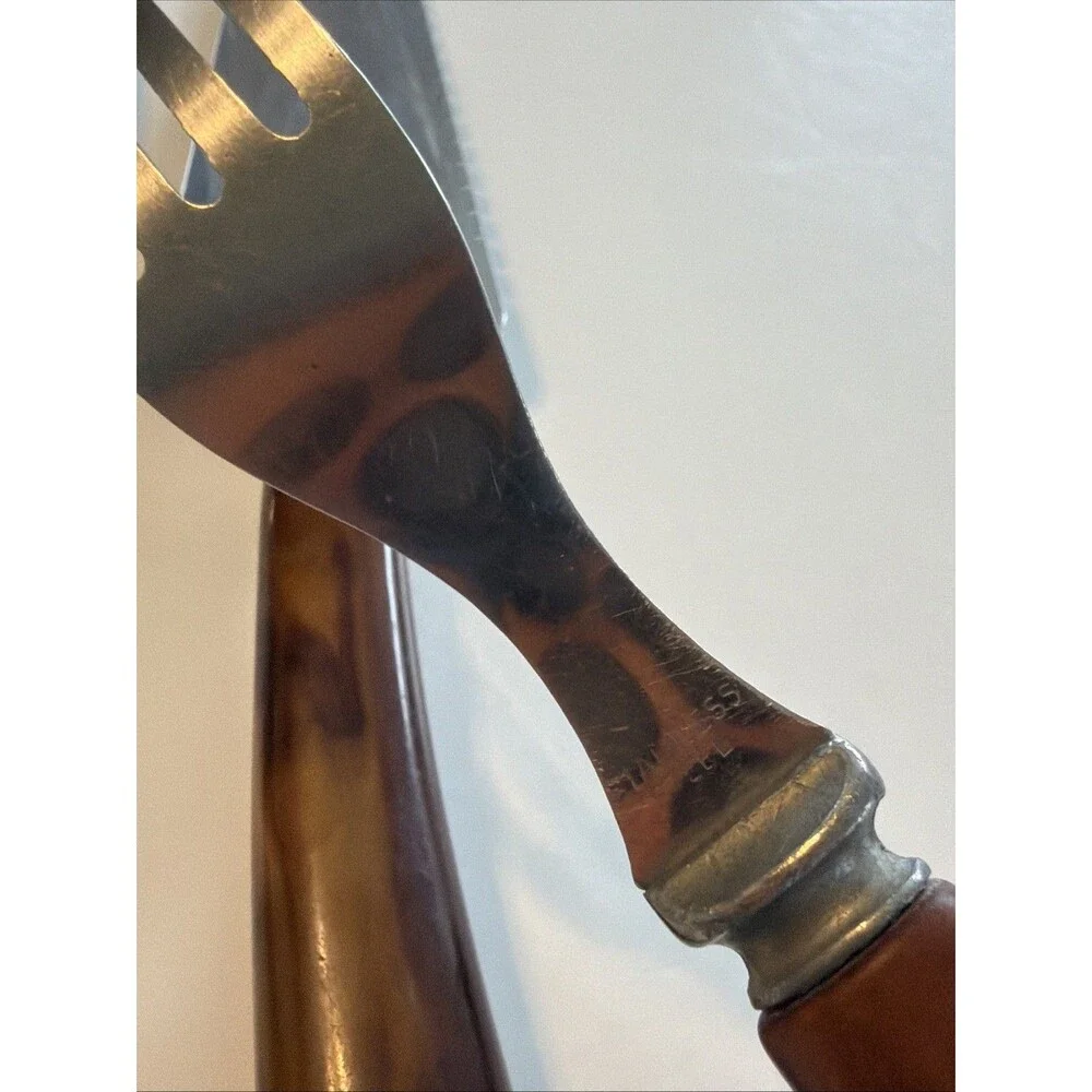 Vintage Caramel Bakelite Utensils Pie Server Ice Cream Scoop and Fork Marbling